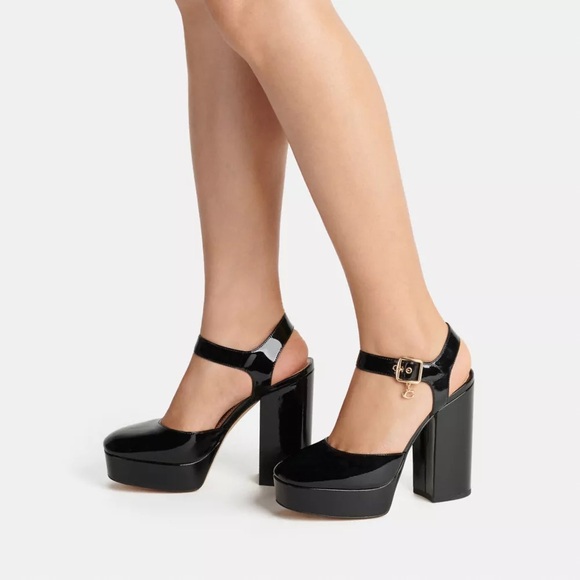 Coach Isabella Ankle-Strap Platform Block-Heel Pumps - Picture 5 of 16